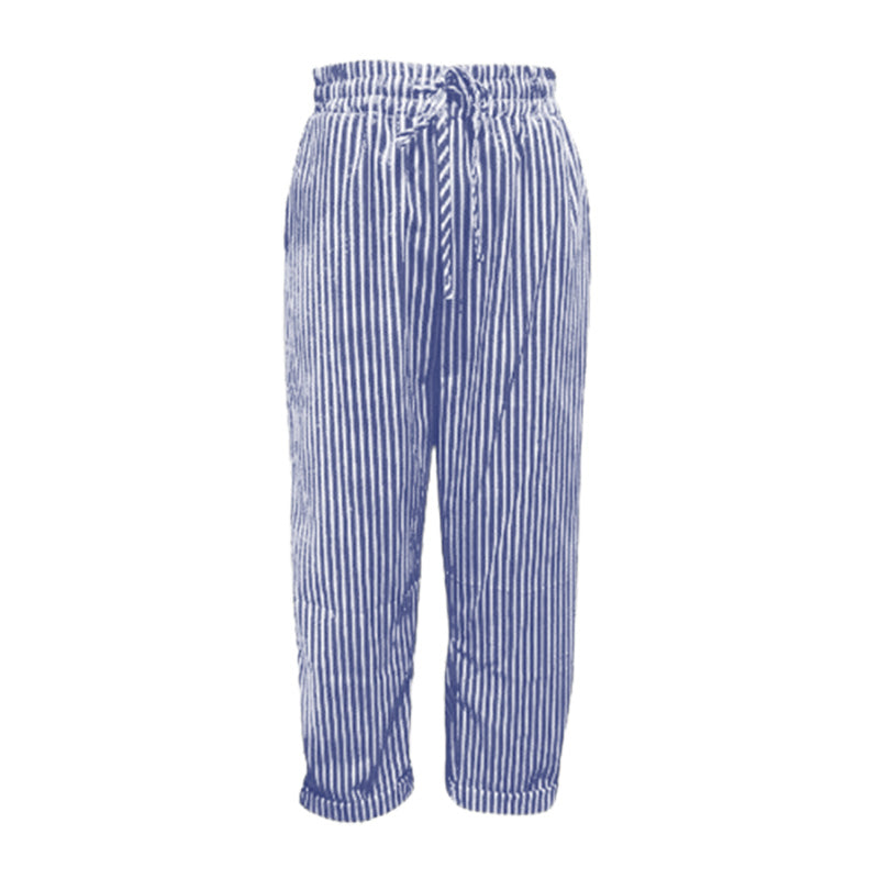 EMILY | STRIPED TROUSERS IN LINEN AND COTTON