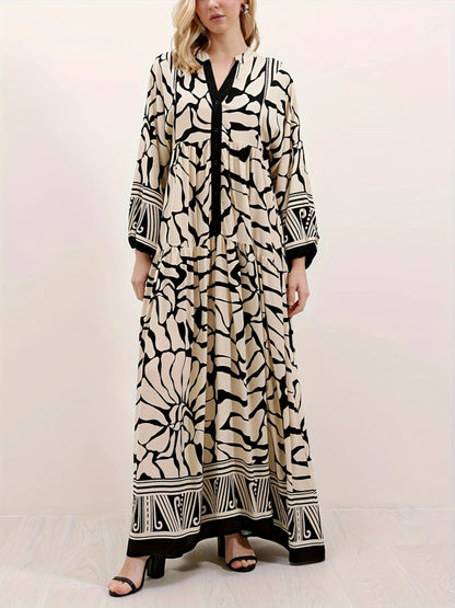 LILY | PRINTED LANTERN SLEEVES LOOSE DRESS