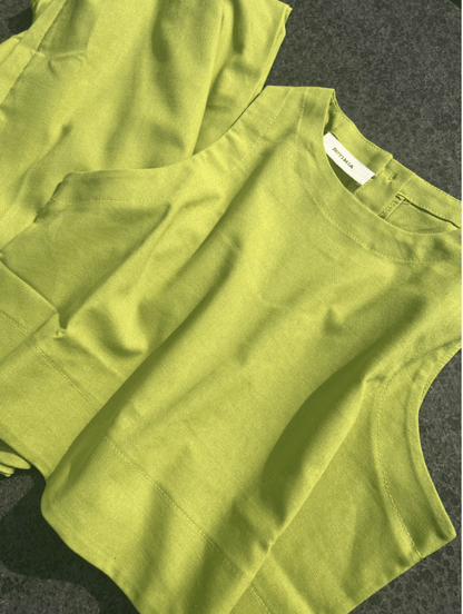 ARIEL | CHIC SOLID COLOR SLEEVELESS 2PIECES SET