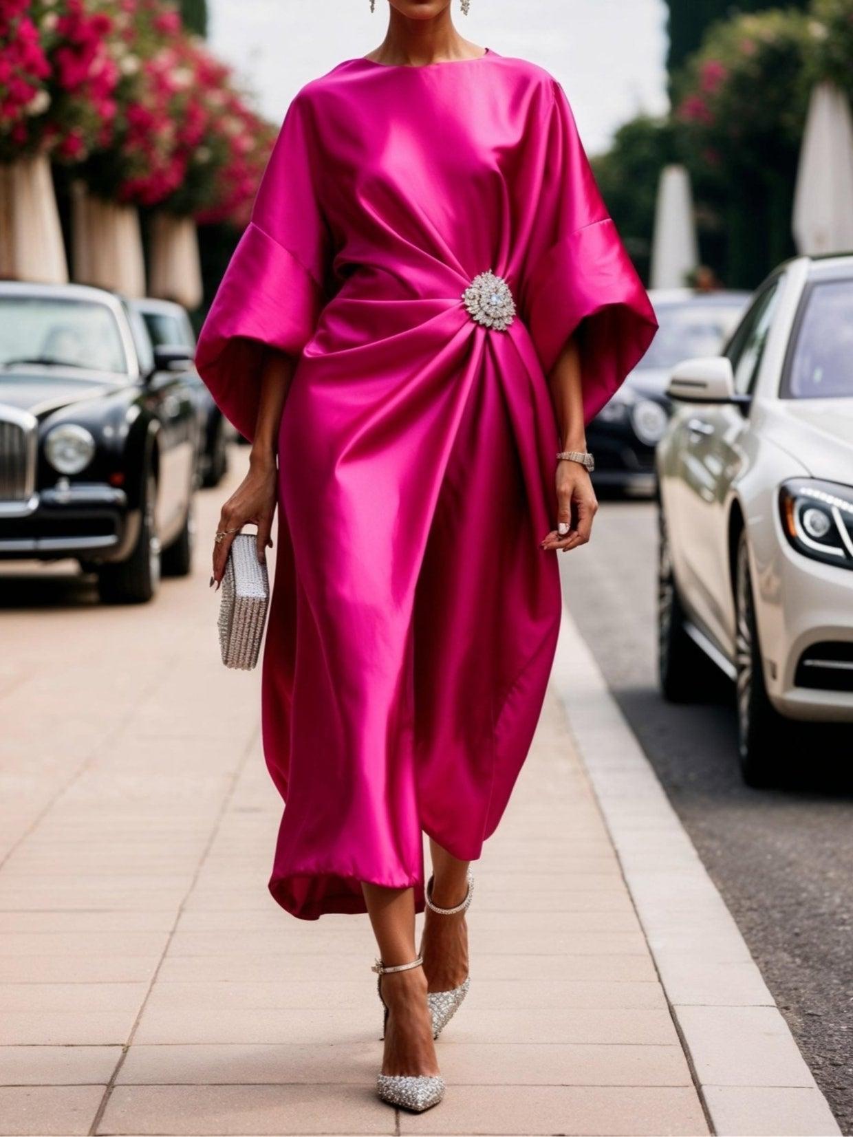 EVELYN | LUXE SHIMMER SATIN LONG DRESS