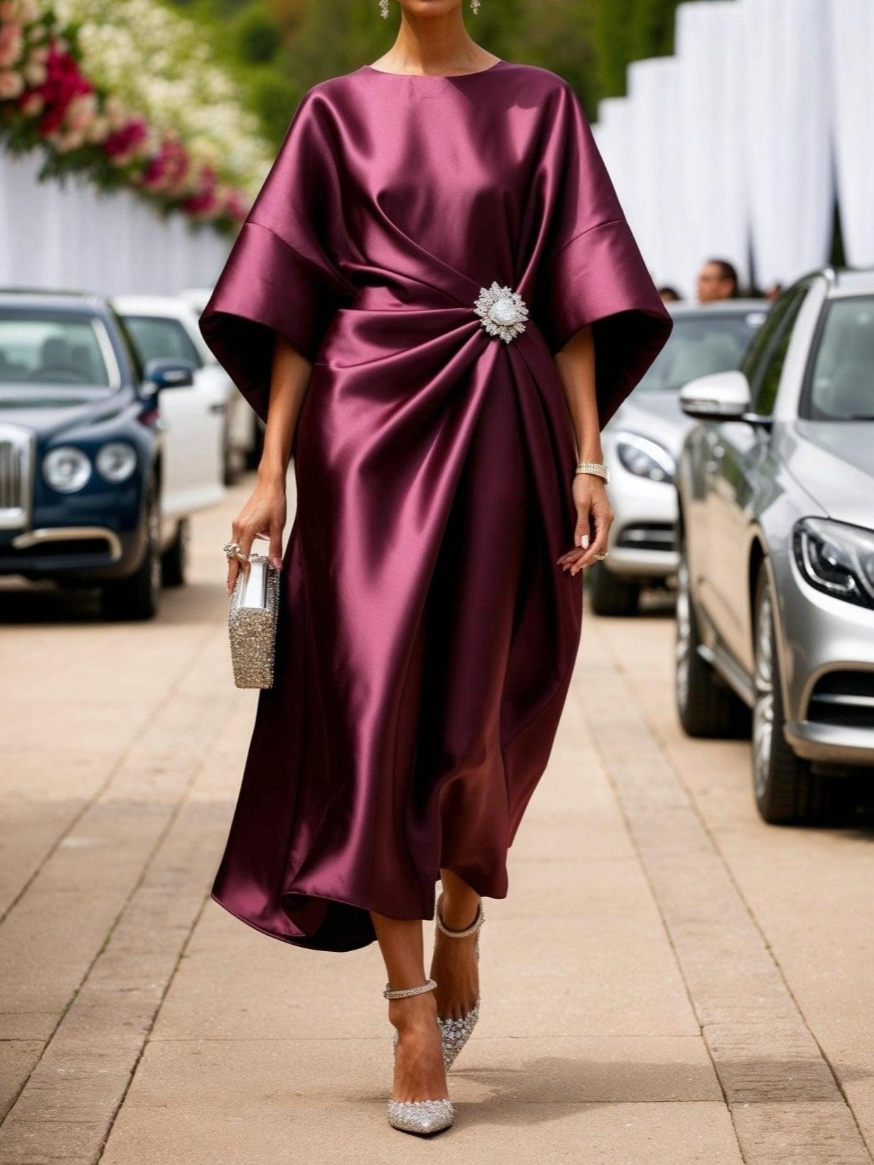 EVELYN | LUXE SHIMMER SATIN LONG DRESS