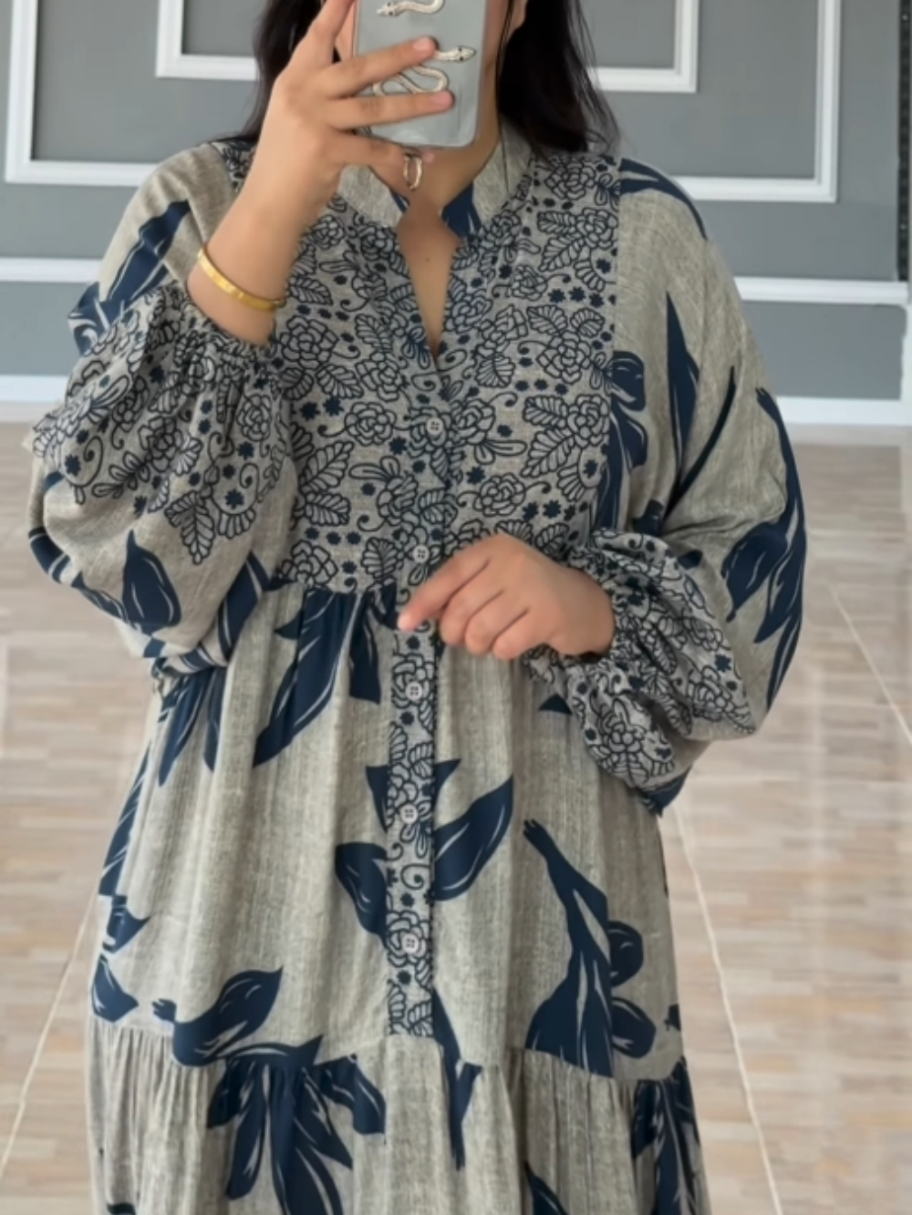 LILY | PRINTED LANTERN SLEEVES LOOSE DRESS