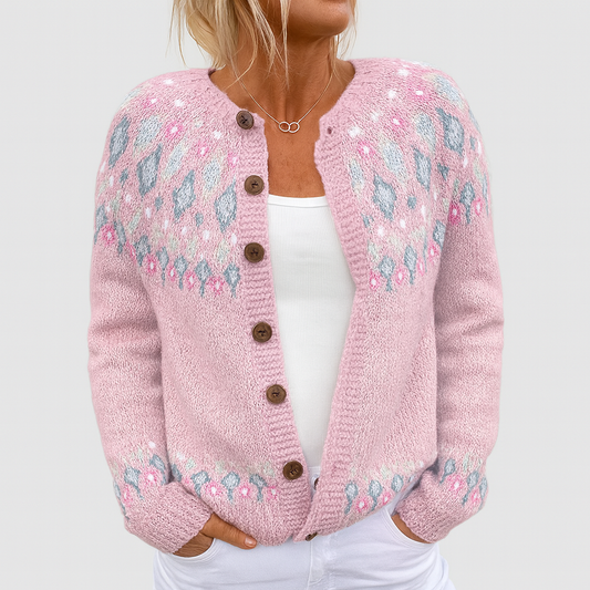 GRACE | LOOSE KNIT CARDIGAN WITH PATTERN