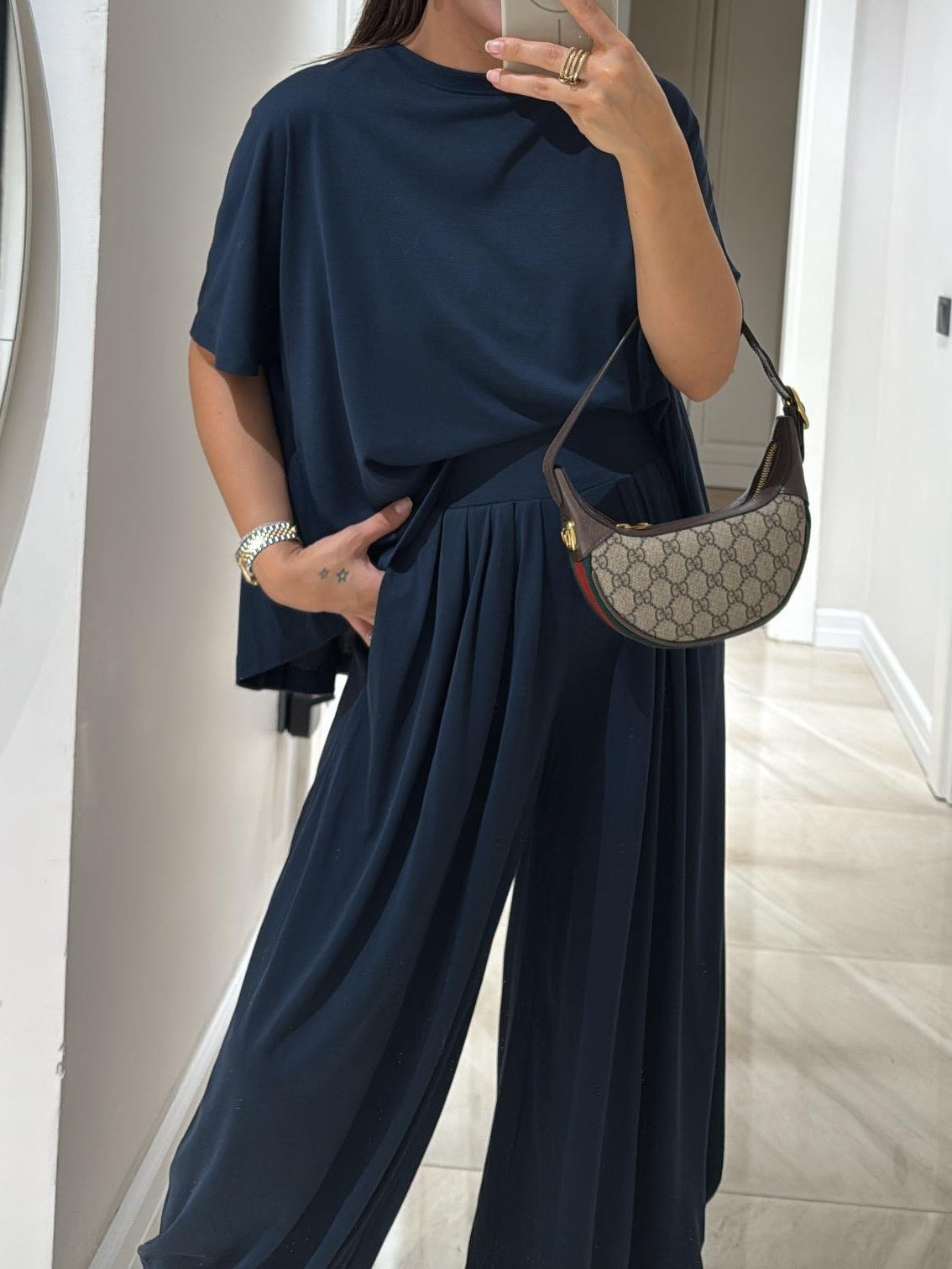 EMILY | LIGHT GREY CASUAL TOP AND WIDE-LEG PANTS SET