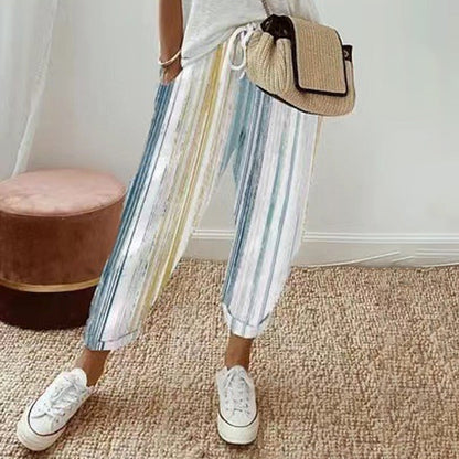 EMILY | STRIPED TROUSERS IN LINEN AND COTTON
